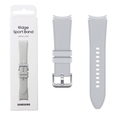 Strap for Samsung Galaxy Watch 4/ Watch 4 Classic 20 mm Ridge Sport Band S/M - silver