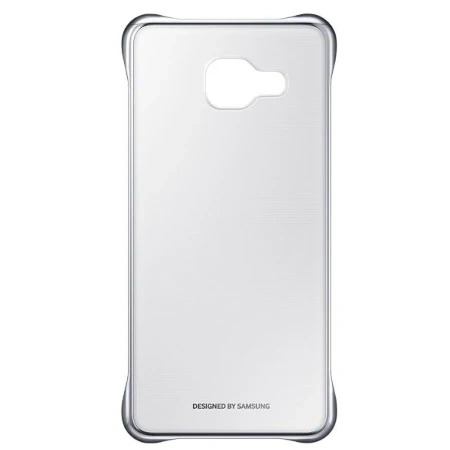 Etui na telefon Samsung Galaxy A3 2016 Clear Cover - transparentne z srebrną ramką