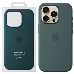 Silikonowe etui Apple iPhone 16 Pro Silicone Case MagSafe - zielone (Lake Green)
