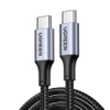 Braided cable from USB-C to USB-C Ugreen Power Delivery Fast Charging 1 m - black 5A