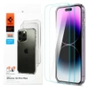 Silicone case + 2x Spigen Crystal Pack tempered glass for Apple iPhone 14 Pro Max - transparent