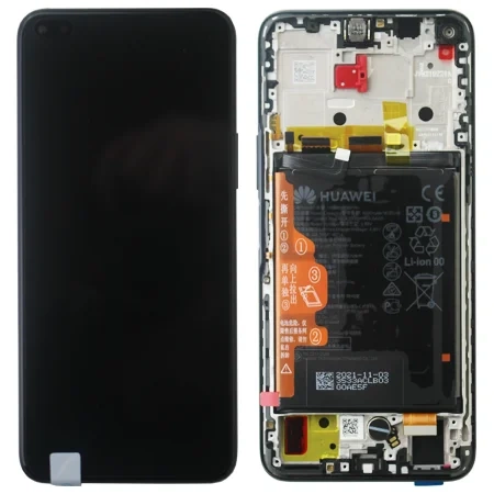 LCD display with frame and battery for Huawei Nova 8i - black