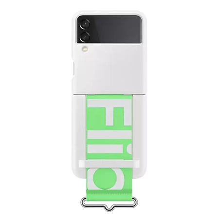 Samsung Silicone Cover with Strap for Galaxy Z Flip3 5G - white