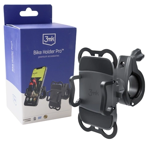 Uchwyt rowerowy na telefon 3mk Bike Holder Pro czarny 5903108450409
