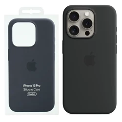 Apple iPhone 15 Pro Silicone Case MagSafe - Black (Black)