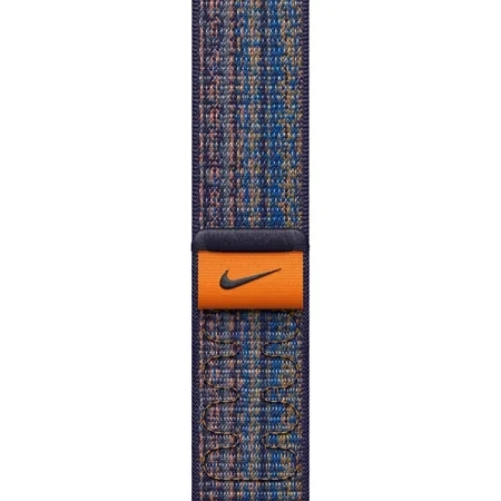 Strap for Apple Watch 42/ 44/ 45/ 49 Ultra/ Ultra 2 Nike Sport Loop - Blue (Game Royal/Orange)