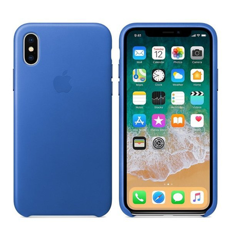 Apple iPhone X Leather Case - Blue (Electric Blue)