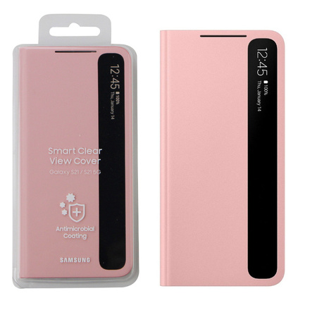 Etui na telefon Samsung Galaxy S21 Smart Clear View Cover -  różowe