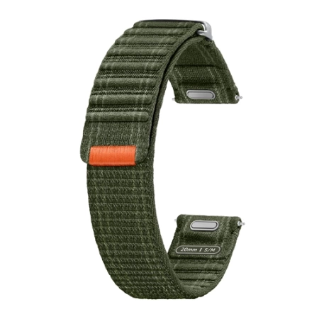 Strap for Samsung Galaxy Watch 4/ 4 Classic/ 5/ 5 Pro/ 6/ 6 Classic/ 7 Fabric Band One Click 20 mm S/M - Green (Khaki)