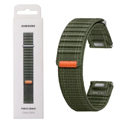 Strap for Samsung Galaxy Watch 4/ 4 Classic/ 5/ 5 Pro/ 6/ 6 Classic/ 7 Fabric Band One Click 20 mm M/L - Green (Khaki)