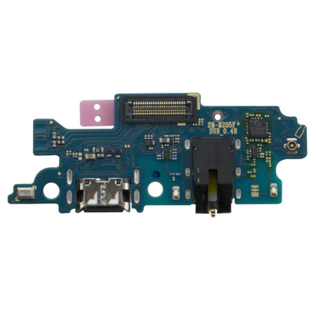 Samsung Galaxy M20 board with USB-C charging connector + headphone connector + microphone