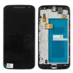 Genuine LCD display with bezel for Motorola Moto G4 - black