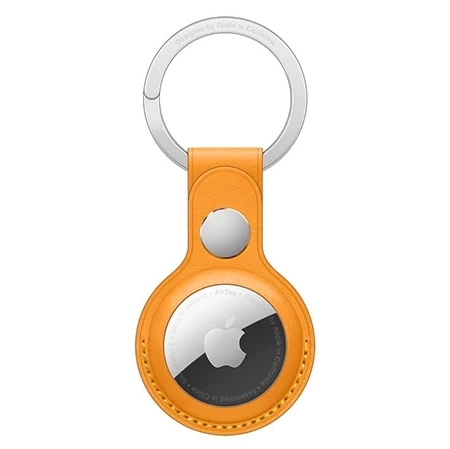 Apple AirTag Leather Key Ring - bright orange (California Poppy)