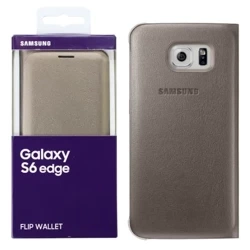 Samsung Galaxy S6 edge Flip Wallet phone case - gold