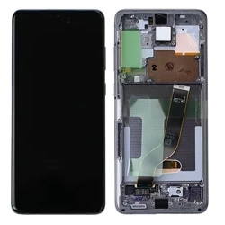 LCD display with frame for Samsung Galaxy S20 Plus - gray (Cosmic Gray)