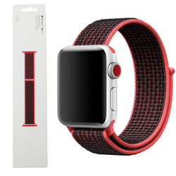 Apple Watch 38/ 40/ 41mm Sport Loop Strap - Red/Black (Bright Crimson/Black)