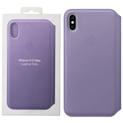 Etui skórzane Apple iPhone XS Max Leather Folio - fioletowe (Lilac)