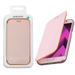 Etui na telefon Samsung Galaxy A5 2017 Neon Flip Cover - różowo-pomarańczowe