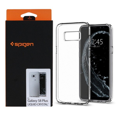 Spigen Liquid Crystal silicone case for Samsung Galaxy S8 Plus phone - transparent