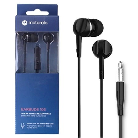 Słuchawki z mikrofonem Motorola Earbuds 105 - czarne