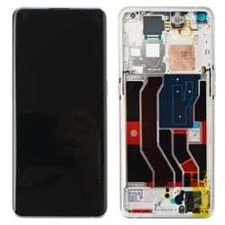 Genuine LCD display with bezel for Oppo Find X3 Pro - white (Cosmic Mocha)