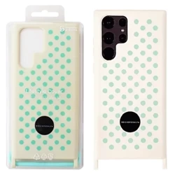 Etui ze smyczą na telefon Samsung Galaxy S22 Ultra Lifestyle Cover Rocio Peralta - kremowo-zielone