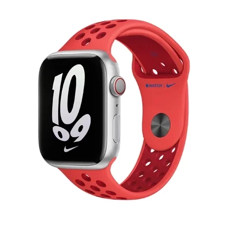 Pasek Apple Watch 42/ 44/ 45/ 49 Ultra/ Ultra 2 Nike Sport Band S/M M/L- czerwony (Bright Crimson/ Gym Red)