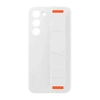 Case with strap for Samsung Galaxy S23 Plus phone Silicone Grip Case - white