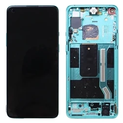 Genuine LCD display with bezel for OnePlus 8T - green (Aquamarine Green)