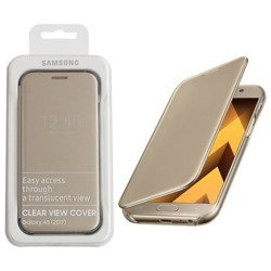 Etui na telefon Samsung Galaxy A5 2017 Clear View Cover - złote