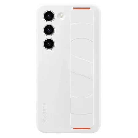 Case with strap for Samsung Galaxy S23 Silicone Grip Case - white