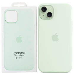 Apple iPhone 15 Plus Silicone Case MagSafe - Mint (Soft Mint)