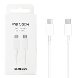 Kabel z USB-C na USB-C Samsung 1.8 m - biały 5A