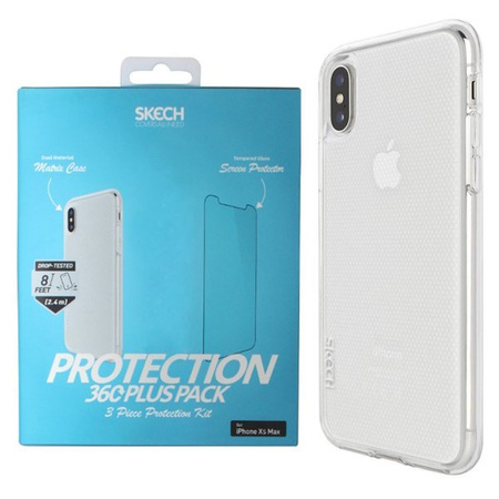 Apple iPhone XS Max case + Skech Protection 360 tempered glass - transparent