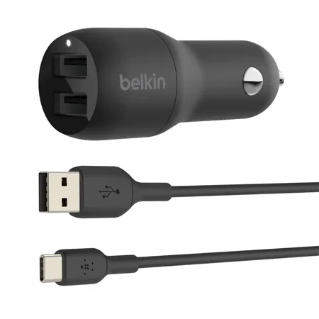 Belkin Boost Charge Dual USB-A car charger + USB-C cable - 24W