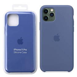 Apple iPhone 11 Pro silicone case MY172ZM/A - dark blue (Linen Blue)