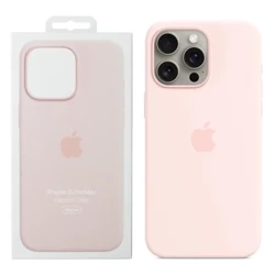 Silikonowe etui Apple iPhone 15 Pro Max Silicone Case MagSafe - różowe (Light Pink)