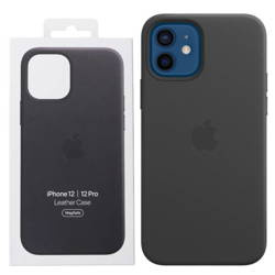 Etui skórzane do Apple iPhone 12/ 12 Pro Leather Case MagSafe - czarne