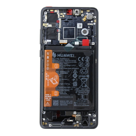 LCD display with frame and battery for Huawei P30 - black