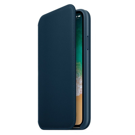 Apple iPhone X Leather Folio Case - Blue (Cosmos Blue)