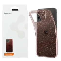 Etui na Apple iPhone 12 Pro Max Spigen Liquid Crystal Glitter silikonowe - różowe (Rose Quartz)