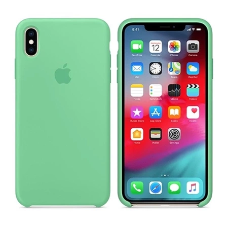 Silikonowe etui Apple iPhone XS Max Silicone Case - miętowe (Spearmint)