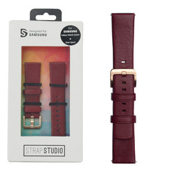 Samsung Gear Sport/ Galaxy Watch 42 mm pasek Leather Watch Strap 20mm GP-R815BREECAB - burgundowy