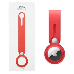 Apple AirTag Leather Loop Locator Strap - Red (Red)