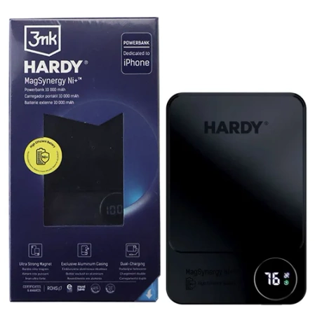 Powerbank 3MK Hardy MagSynergy Ni+ 10000 mAh 15W - czarny