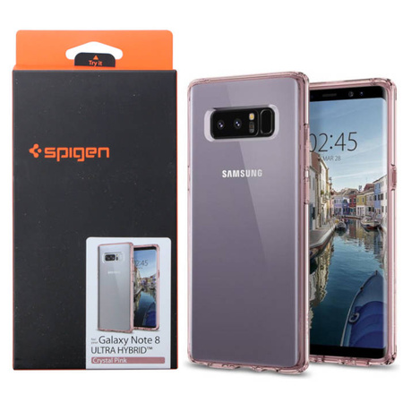 Samsung Galaxy Note 8 etui Spigen Ultra Hybrid 587CS22064 - transparentny z różową ramką