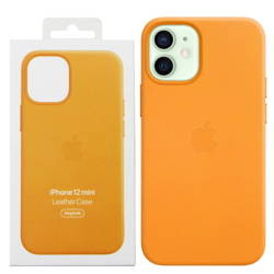 Apple iPhone 12 mini leather case Leather Case MagSafe MHK63ZM/A - bright orange (California Poppy)