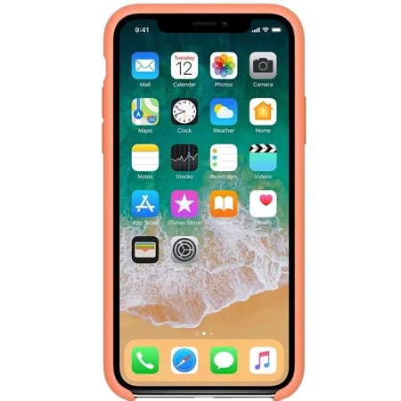 Silikonowe etui Apple iPhone X Silicone Case - brzoskwiniowe (Peach)