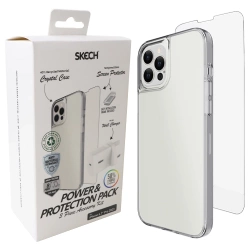 Case and tempered glass for Apple iPhone 15 Pro Max Skech Power & Protection Pack - transparent