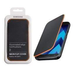Samsung Galaxy A5 2017 etui Neon Flip Cover EF-FA520PBEGWW - czarno-pomarańczowy